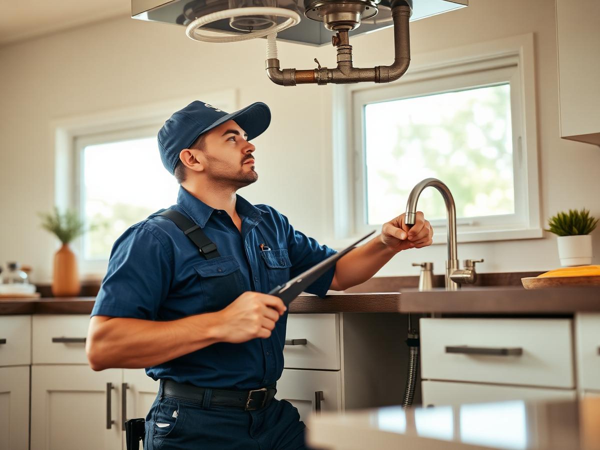 North Texas plumber repairing a kitchen sink drain in a McKinney home